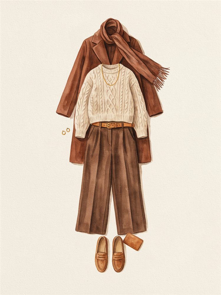 Quiet-luxury outfit illustration