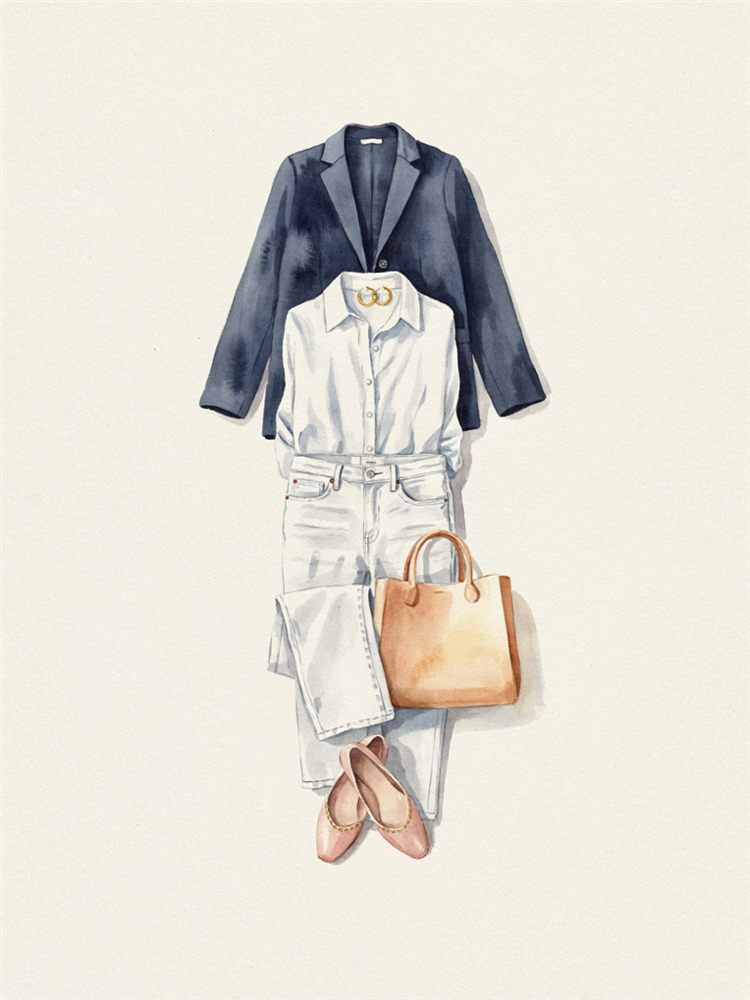 Quiet-luxury outfit illustration
