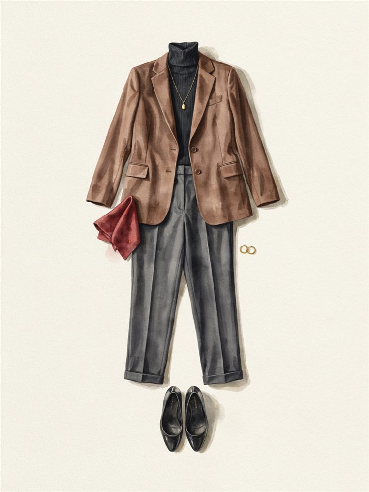 Quiet-luxury outfit illustration