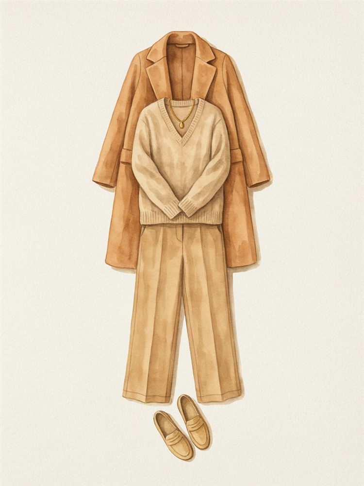 Watercolor of The Golden Hour outfit